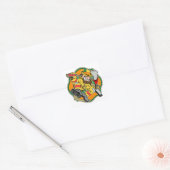 Leprechaun Ierse brandweerman Vierkante Sticker (Envelop)