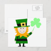 Leprechaun Ierse Folklore Fee Elf Kunst Schattig L Briefkaart (Voorkant / Achterkant)