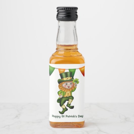 Leprechaun Ierse whiskey St Patrick's Day-feest Likeurfles Etiket (Voorkant)