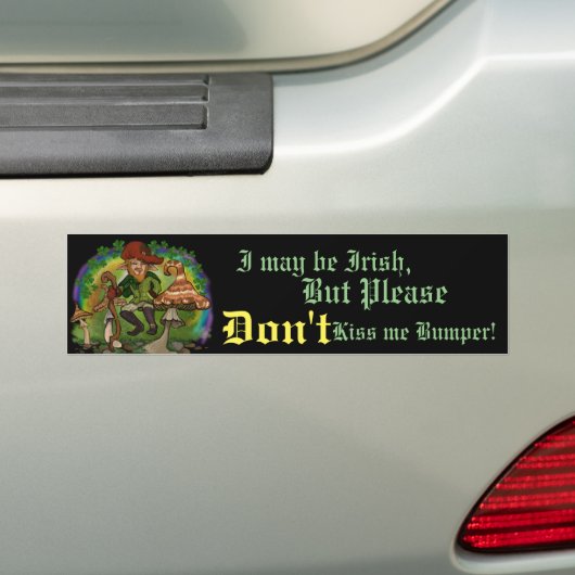 Leprechaun: "Ik ben Iers" bumpersticker (Op auto)