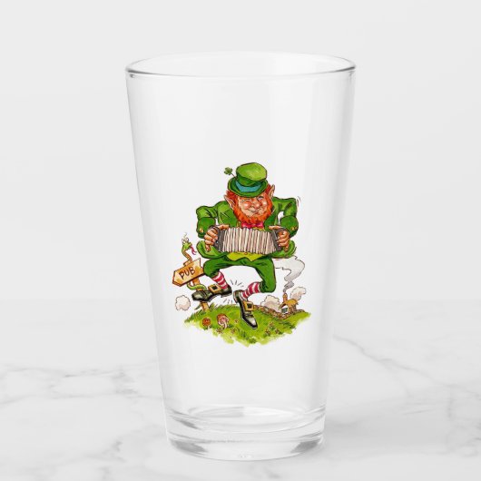 Leprechaun in Green, Happy Saint Patrick's Day Glas (Voorkant)