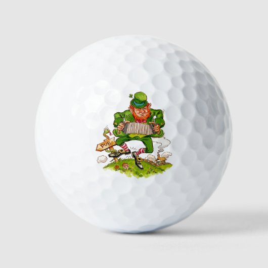 Leprechaun in Green, Happy Saint Patrick's Day Golfballen (Voorkant)