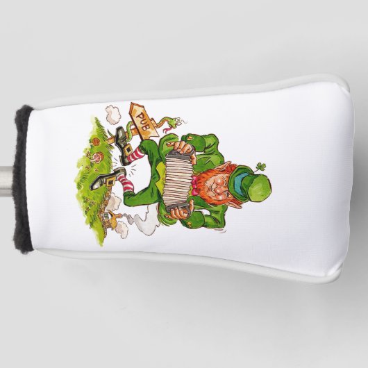 Leprechaun in Green, Happy Saint Patrick's Day Golfheadcover (Voorkant)