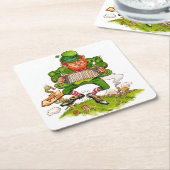 Leprechaun in Green, Happy Saint Patrick's Day Kartonnen Onderzetters (Schuin)