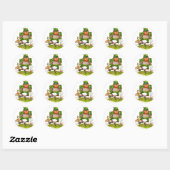 Leprechaun in Green, Happy Saint Patrick's Day Ronde Sticker (Vel)