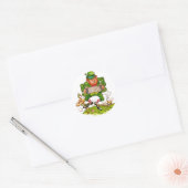 Leprechaun in Green, Happy Saint Patrick's Day Ronde Sticker (Envelop)