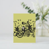 Leprechaun in het zwart briefkaart (Staand voorkant)