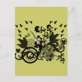 Leprechaun in het zwart briefkaart (Voorkant)