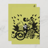 Leprechaun in het zwart briefkaart (Voorkant / Achterkant)