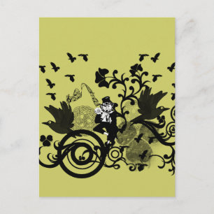 Leprechaun in het zwart briefkaart