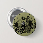 Leprechaun in het zwart ronde button 5,7 cm (Voorkant /achterkant)