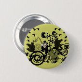 Leprechaun in het zwart ronde button 5,7 cm (Voorkant /achterkant)