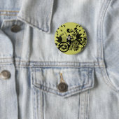 Leprechaun in het zwart ronde button 5,7 cm (In situ)