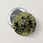 Leprechaun in het zwart ronde button 5,7 cm (Voorkant /achterkant)