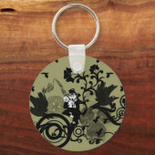 Leprechaun in het zwart sleutelhanger (Voorkant)