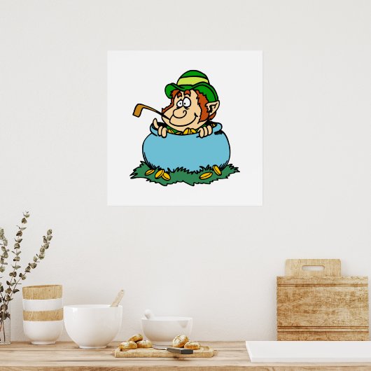 Leprechaun in Pot of Gold Poster (Keuken)