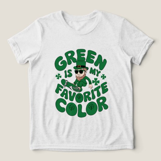 Leprechaun in Sneakers Tri-Blend Shirt (Design voorkant)