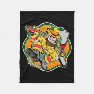 Leprechaun Irish Firefighter Fleece Deken