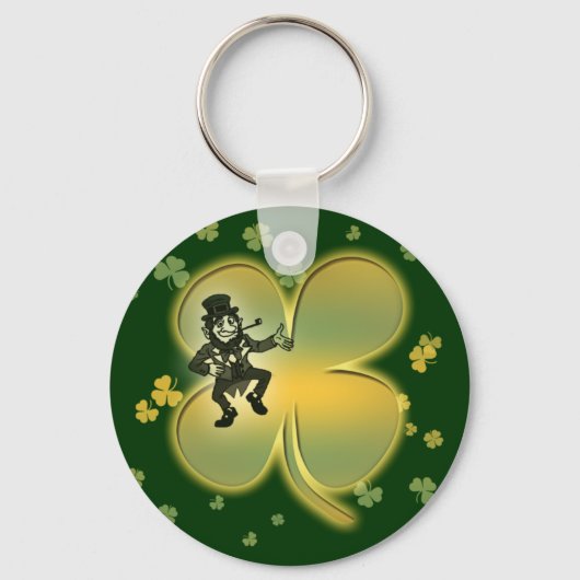 Leprechaun irish luck shamrocks sleutelhangers (Voorkant)