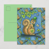 LEPRECHAUN IRISH SQUIRREL, ST. PATRICK'S DAG Lucky Feestdagenkaart (Voorkant / Achterkant)