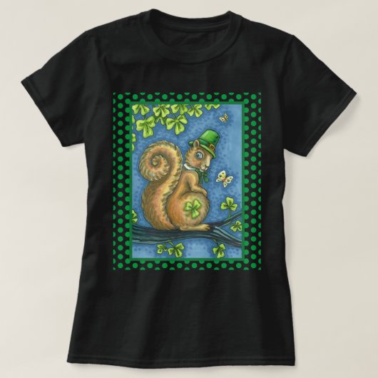 LEPRECHAUN IRISH SQUIRREL, ST. PATRICK'S DAG Lucky T-shirt (Design voorkant)