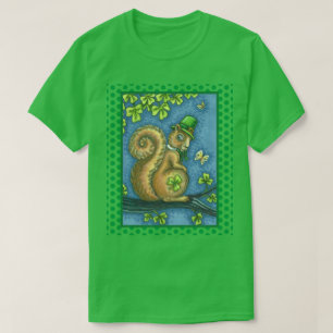 LEPRECHAUN IRISH SQUIRREL, ST. PATRICK'S DAG Lucky T-shirt