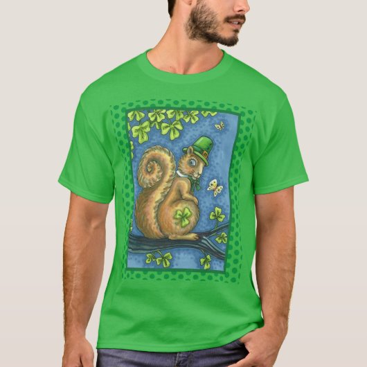 LEPRECHAUN IRISH SQUIRREL, ST. PATRICK'S DAG Lucky T-shirt (Voorkant)