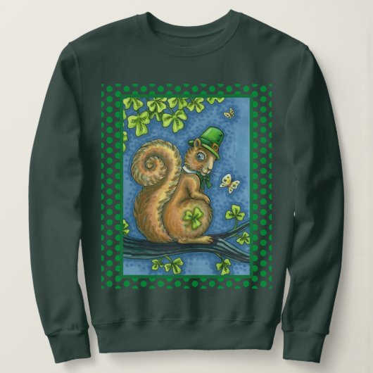 LEPRECHAUN IRISH SQUIRREL, ST. PATRICK'S DAG Lucky Trui (Design voorkant)