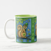 LEPRECHAUN IRISH SQUIRREL, ST. PATRICK'S DAG Lucky Tweekleurige Koffiemok (Links)