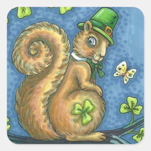 LEPRECHAUN IRISH SQUIRREL, STICKER VAN LEPRECHAUN (Voorkant)