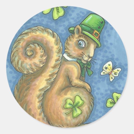LEPRECHAUN IRISH SQUIRREL, STICKER VAN LEPRECHAUN (Voorkant)