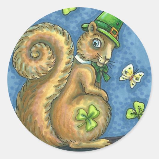 LEPRECHAUN IRISH SQUIRREL, STICKER VAN LEPRECHAUN (Voorkant)