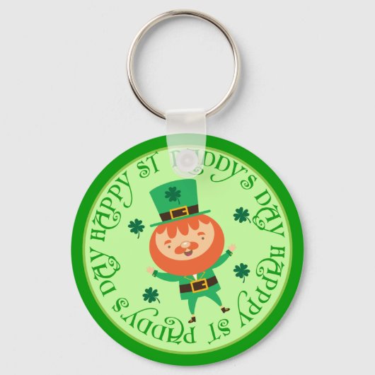Leprechaun Irish St Paddys Day Lucky Sleutelhanger (Voorkant)