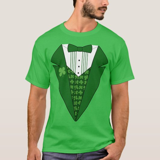 Leprechaun Irish Tuxedo T-shirt St Patricks Day (Voorkant)