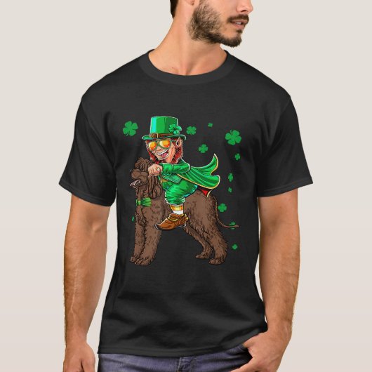 Leprechaun Irish Water Spaniel Shamrock St Patrick T-shirt (Voorkant)