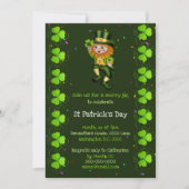 Leprechaun jig lucky shamrock Irish Clover party Kaart (Voorkant)