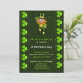 Leprechaun jig lucky shamrock Irish Clover party Kaart (Staand voorkant)