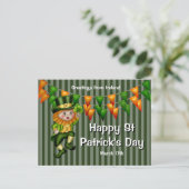 Leprechaun jig maffieschot schamrock green oranje  briefkaart (Staand voorkant)