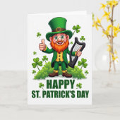 Leprechaun Joy Faux Gold Foil Card Kaart (Gele Bloem)