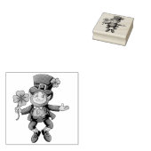 Leprechaun Jumping St. Patrick's Day Wood Block Rubberstempel (Gestempeld)