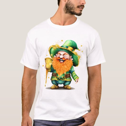 Leprechaun kabouter gelukkig goud grappig Patrick' T-shirt (Voorkant)