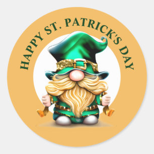 Leprechaun kabouter Happy St. Patrick's Day schatt Ronde Sticker