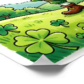 Leprechaun Kabouter St. Patrick's Dag Klaver Poster (Hoek)
