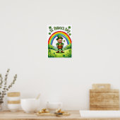 Leprechaun Kabouter St. Patrick's Dag Klaver Poster (Keuken)