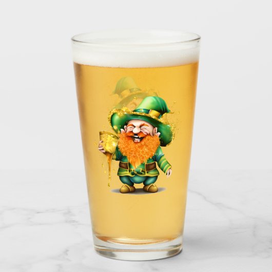 Leprechaun kabouter St. Patrick's Day geluk Glas (Voorkant gevuld)