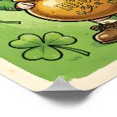 Leprechaun Kabouter St. Patrick's Day Klaver Poste Poster (Hoek)