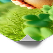 Leprechaun Kabouter St. Patrick's Day Shamrock Pos Poster (Hoek)