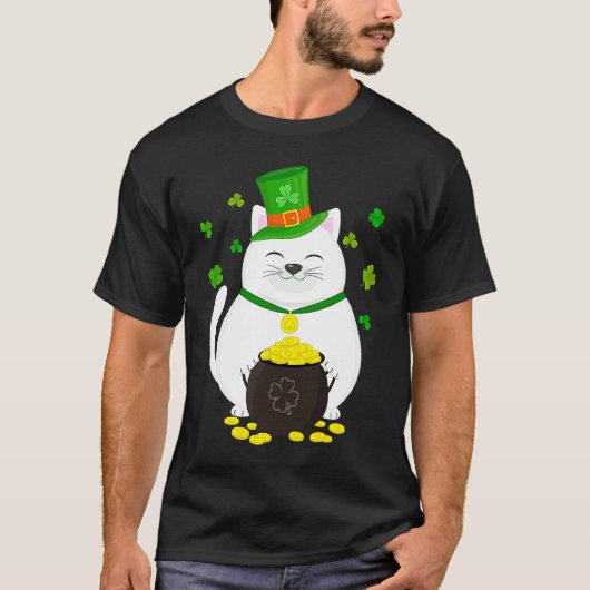 Leprechaun Kat St. Patrick's Dag Grafiek T-shirt (Voorkant)