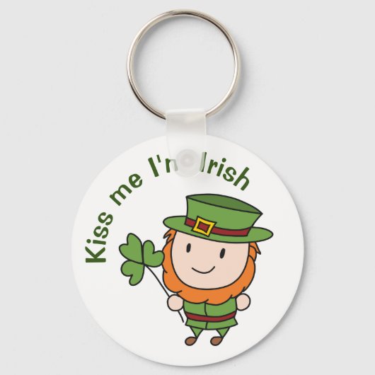 Leprechaun Kiss Ik ben Iers Sleutelhanger (Voorkant)