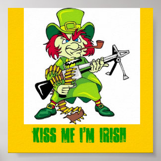 leprechaun, KISS ME IK BEN IRISH Poster